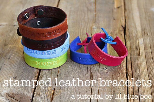 Super easy and inexpensive: hand stamped leather bracelets. For friendship brace