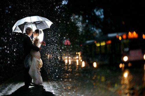 They say rain on your wedding day is good luck.