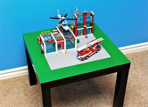 Turn the $10 Ikea LACK side table into a LEGO table.