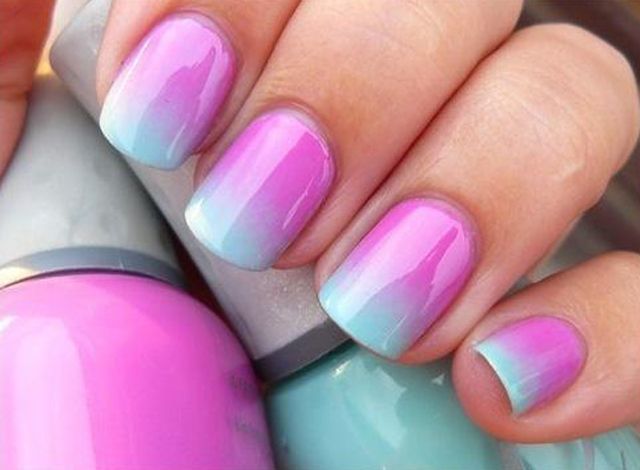 Use a makeup sponge to create this look, apply top coat to finish