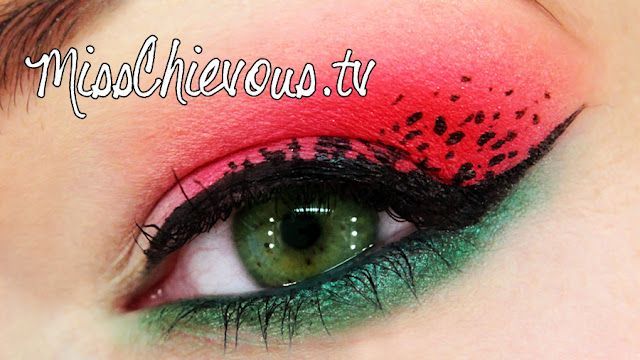 Watermelon eyes – tutorial on my blog! Thanks for repinning :)