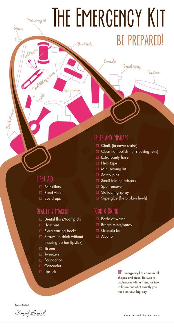 What to pack in your bridal emergency kit!