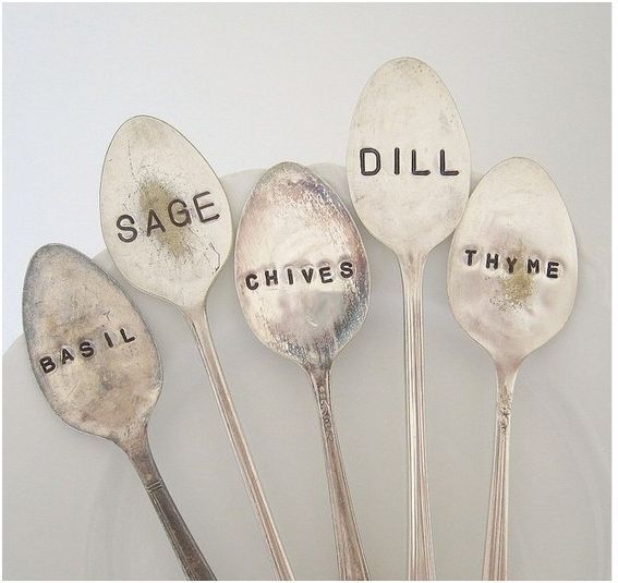 antique spoon garden markers