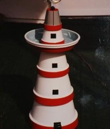 clay pot lighthouse – Okay, instructions aren't needed for this super cute a