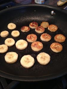"fried" bananas with honey and cinnamon