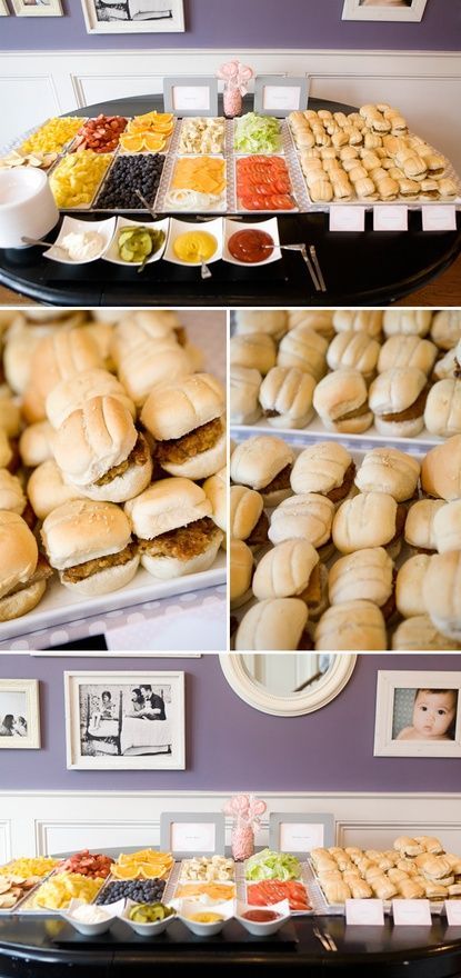 how fun would this be? hamburger bar for the children's table