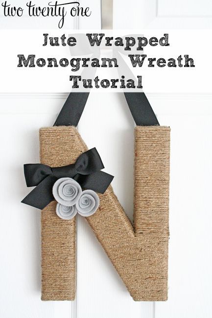 how to make a jute wrapped monogram wreath #diy