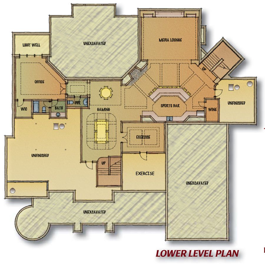 View Lower level floor plan for Sophia's Harbor, Homearama® 2008 ... -   Dream Homes Floor Plans