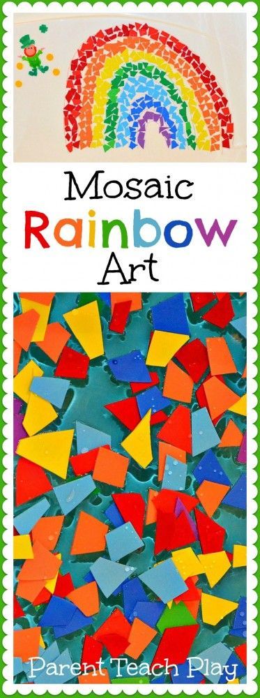 mosaic rainbow art for kids