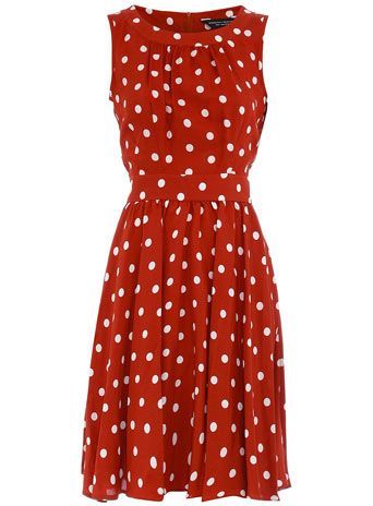 red polka dot dress