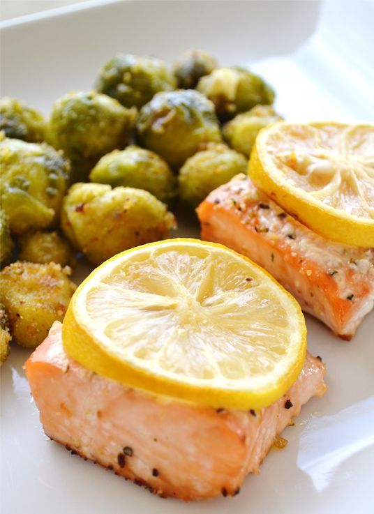 salmon and brussel sprouts
