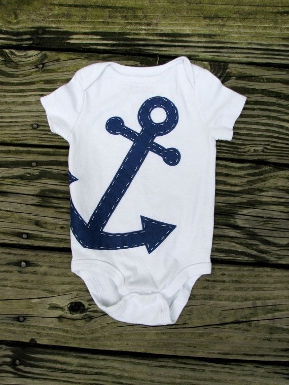 summer baby boy anchor onesie