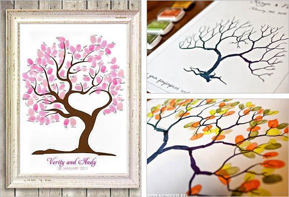 thumb print tree colors/designs