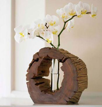 tree stump vase