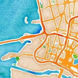 type in a location, it generates a map in watercolor that you can print and fram