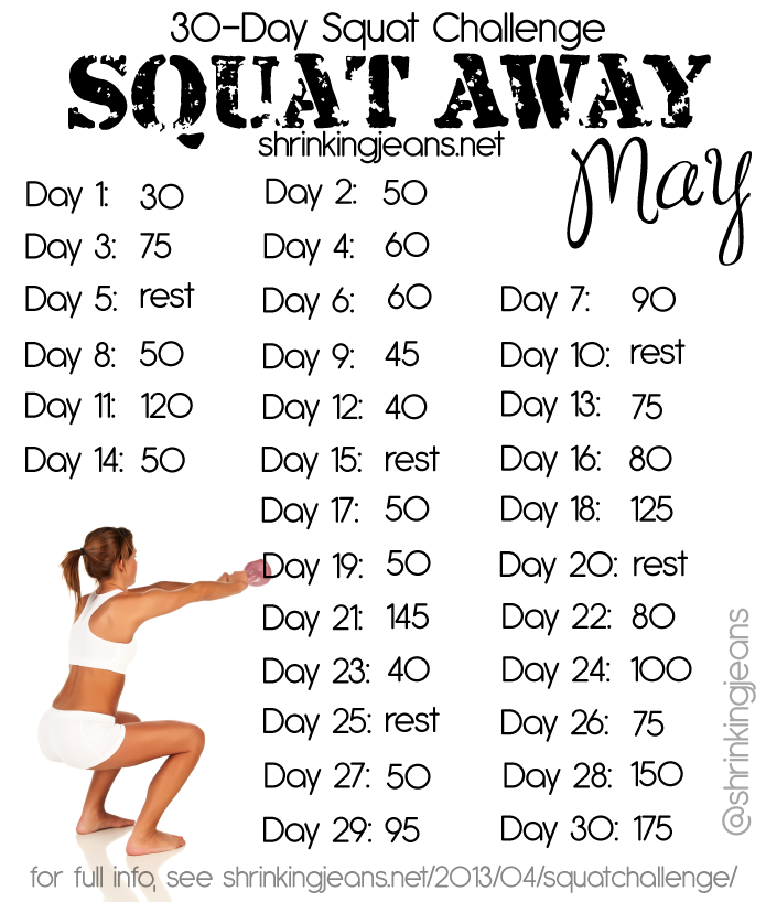 30-Day Squat Challenge by @shrinkingjeans #sisterhoodsquats #exercise #fitness #