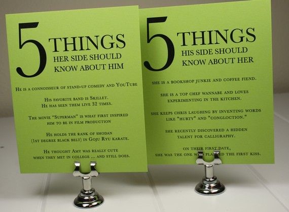 5 things her side should know about him / 5 things his side should know about he