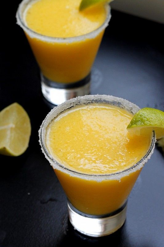 A delicious recipe for a frozen pineapple mango margarita made with tequila