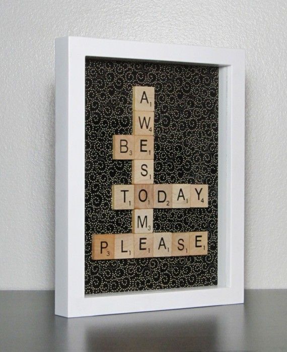 Another Scrabble word art project:-)  This would be really cool to spell out you