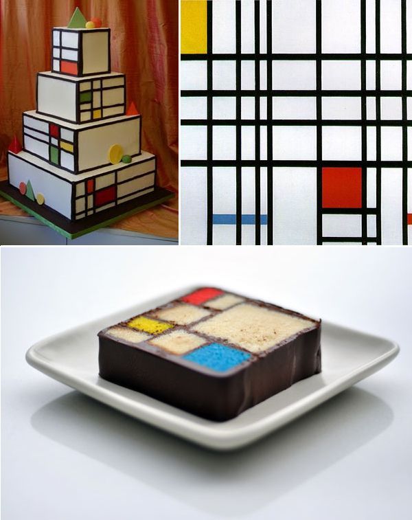 Art-inspired cakes! (Piet Mondrian's Composition with Yellow, Blue, and Red)