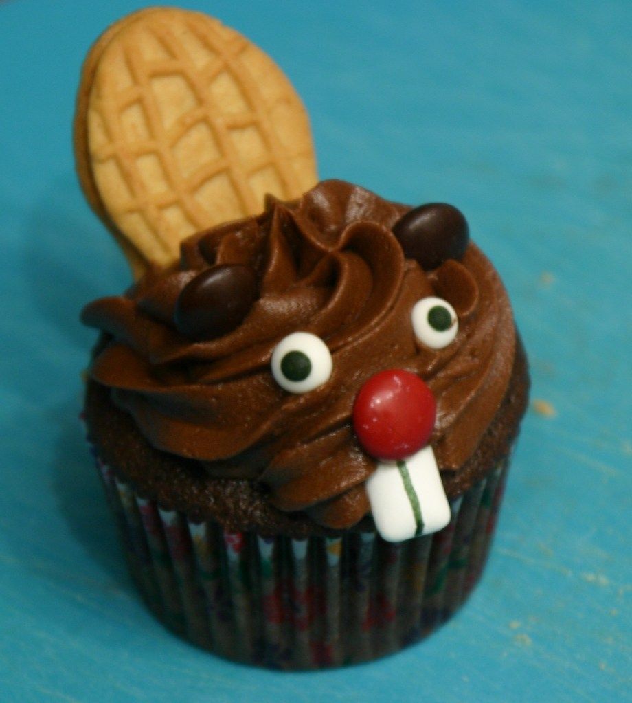 Beaver cupcakes.  My friend Jodi would be cracking up right now.
