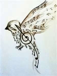 Bird  Music Tattoo Art this is a need not a want.. my moms name is robin and she