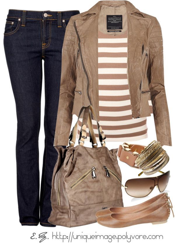 Brown outfit for Fall – boots would be better with the skinnies for me.