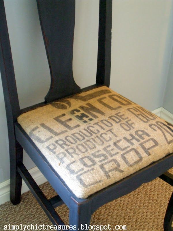Burlap chair makeover.   60 DIY Furniture Makeovers | The 36th AVENUE