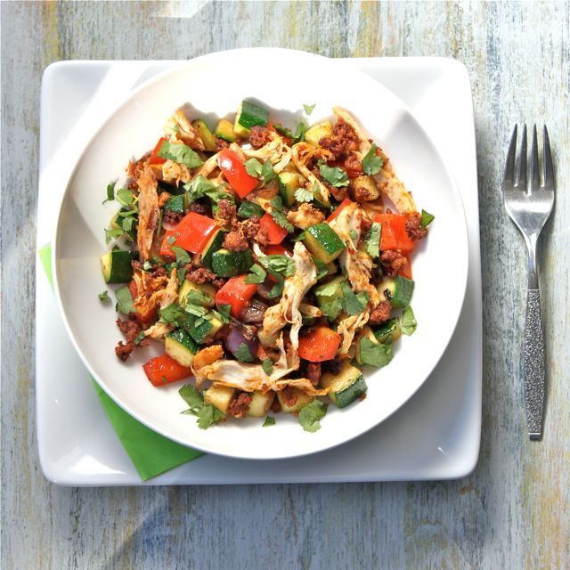 Chicken Chorizo No Potato Hash.   This link also provides other recipes for the