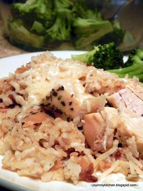 Crockpot Parmesan Garlic Chicken with Brown Rice.. I am thinking of just cooking