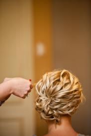 Cute "curly up-do." So cute, I wish I could do it to my hair.