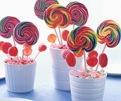 Cute lollipop ideas for birthday parties!…use as centrepieces and then guests