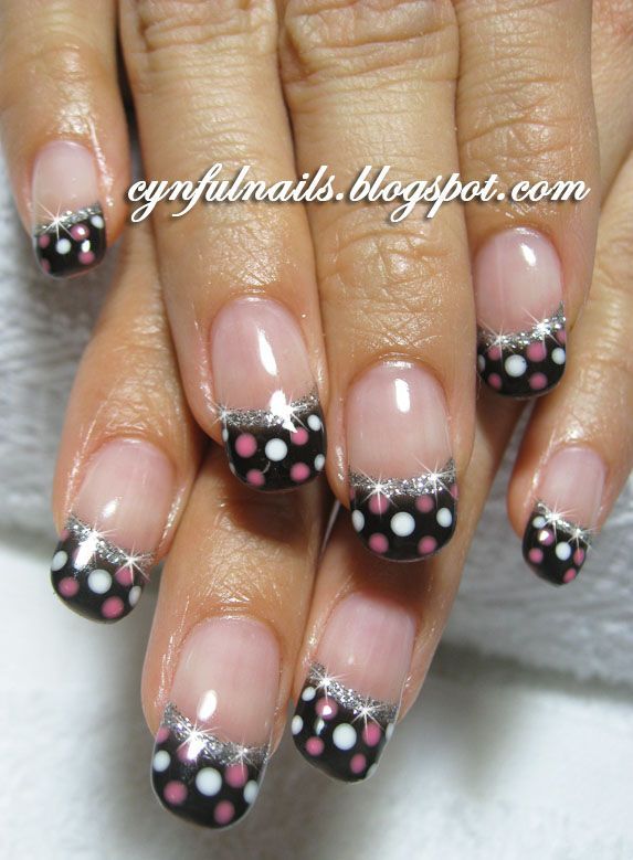 Cute polka dotted gel nails!