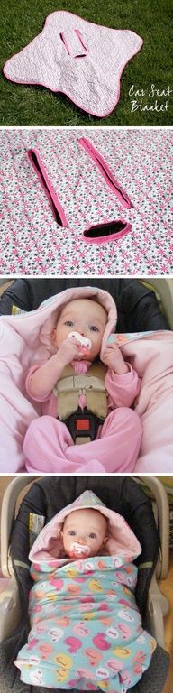 DIY: Baby car seat blanket << this is genius!
