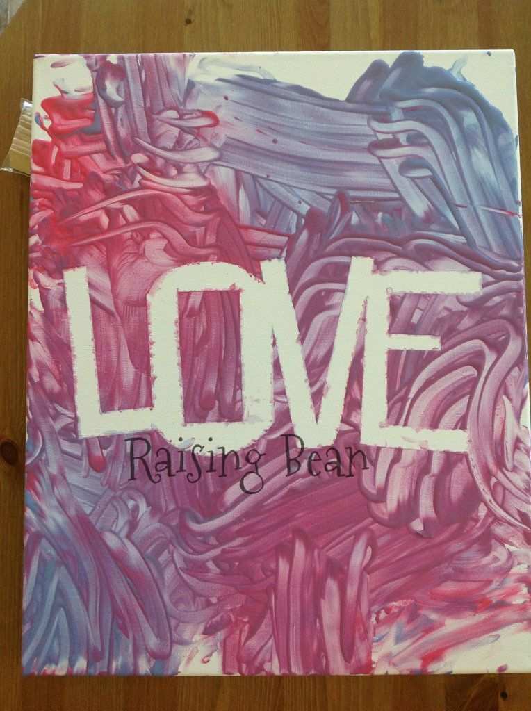 DIY Toddler Finger Paint. Use painters tape to spell out "LOVE" and th