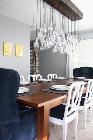 Dining Room Light Idea for in front of the window over the table.