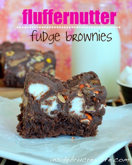 Fluffernutter Fudge Brownies