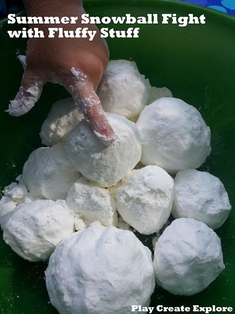 Fluffy Stuff ~ it is simply   2 BOXES OF CORNSTARCH AND 1 CAN OF SHAVING CREAM..