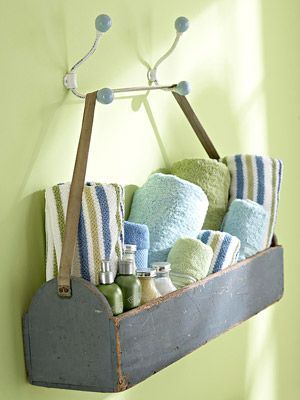 For above towel rack in downstairs bathroom. 30 Ways to Store More in Your Bath