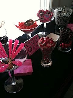 Girl Baby Shower . Love the idea of glasses to hold candy, etc.