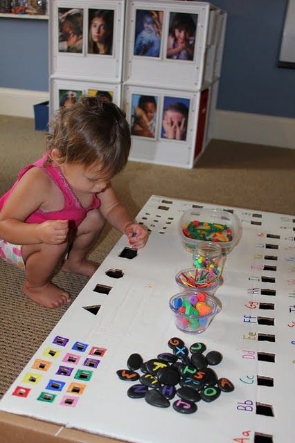 Great activity that grows with your child… Younger kids just fit rocks in by s