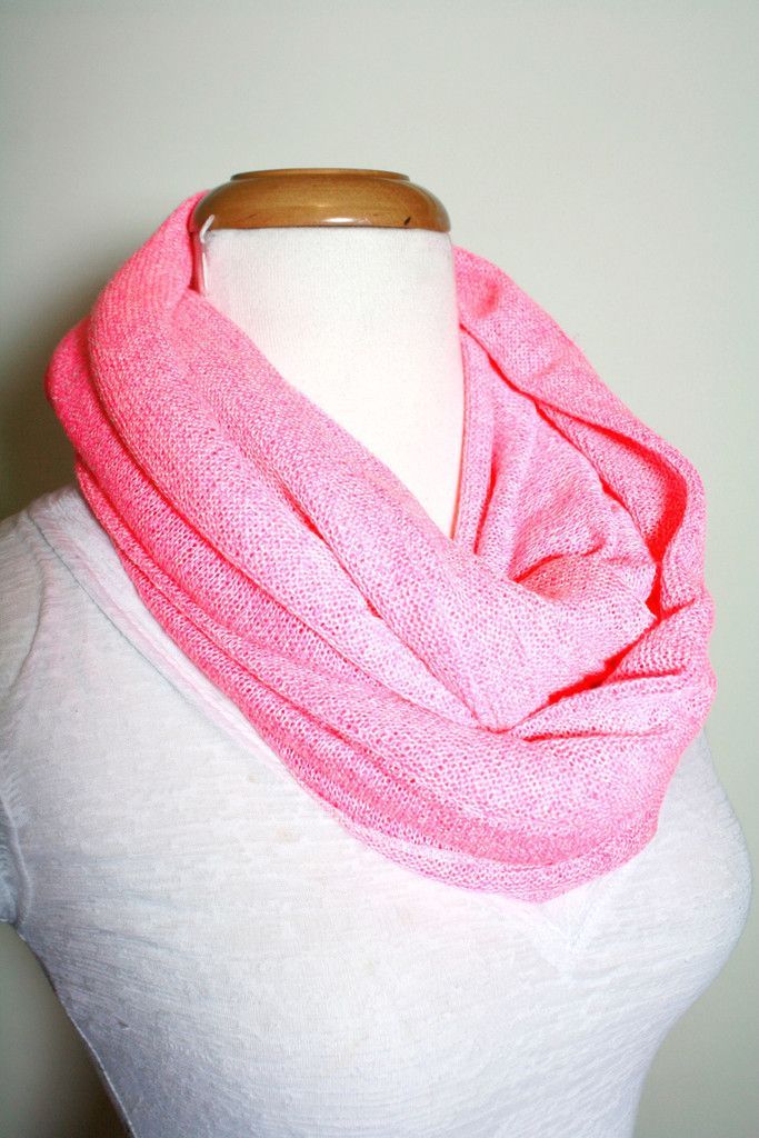 Hot Pink Sweater Knit Infinity Scarf