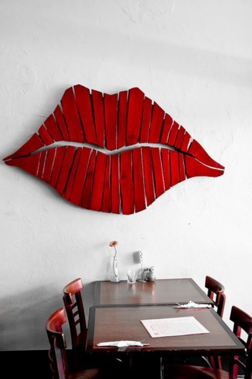 How cool is this?  Lips made from wood :) craft Gives me inspiration on what els