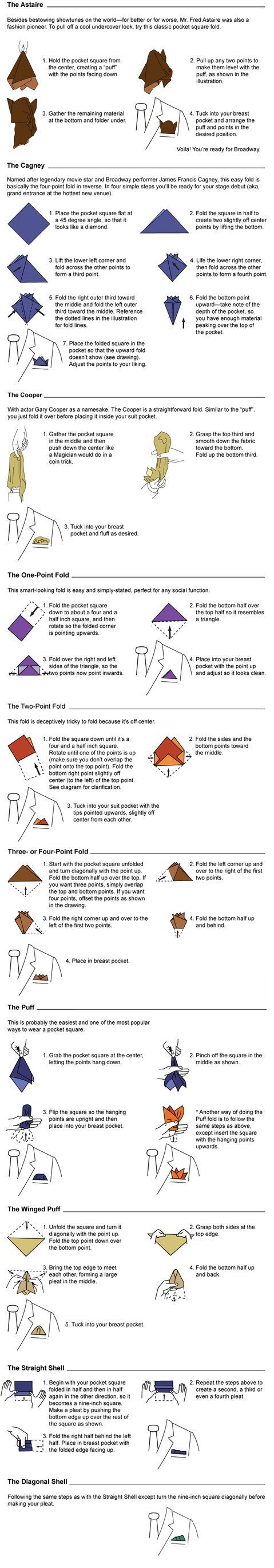 How to Fold a Pocket Square Handkerchief – Aspinal of London
