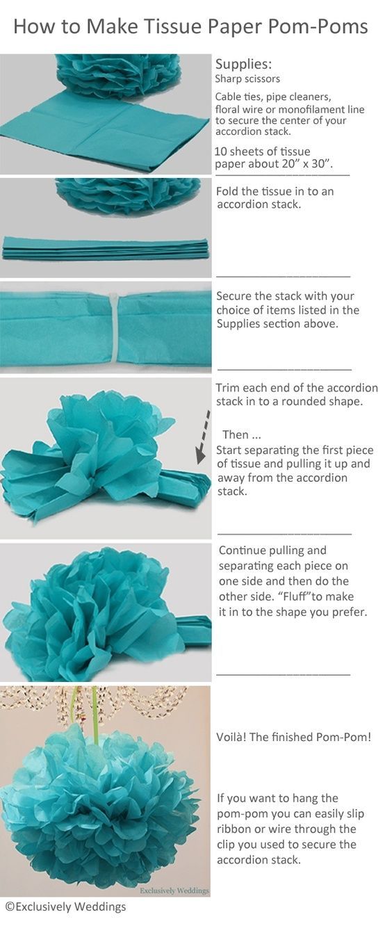 How to Make Tissue Paper Pom-Poms | Exclusively Weddings Blog | Wedding Planning
