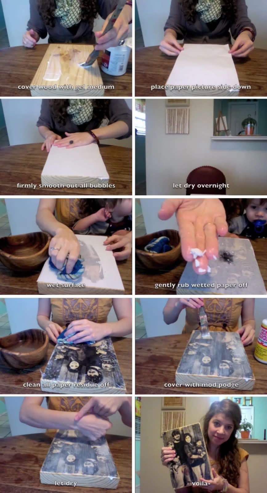 How to Transfer Photos Printed from home onto WOOD!  So EASY! gotta try this!