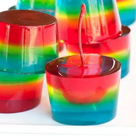 Jelly Shot Test Kitchen: Unfettered F-U-N . . . Rainbow Jelly Shooter!