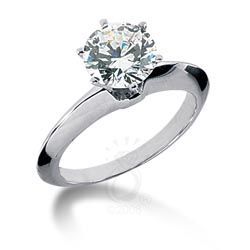 Knife Edge Solitaire Engagement Ring with Moissanite