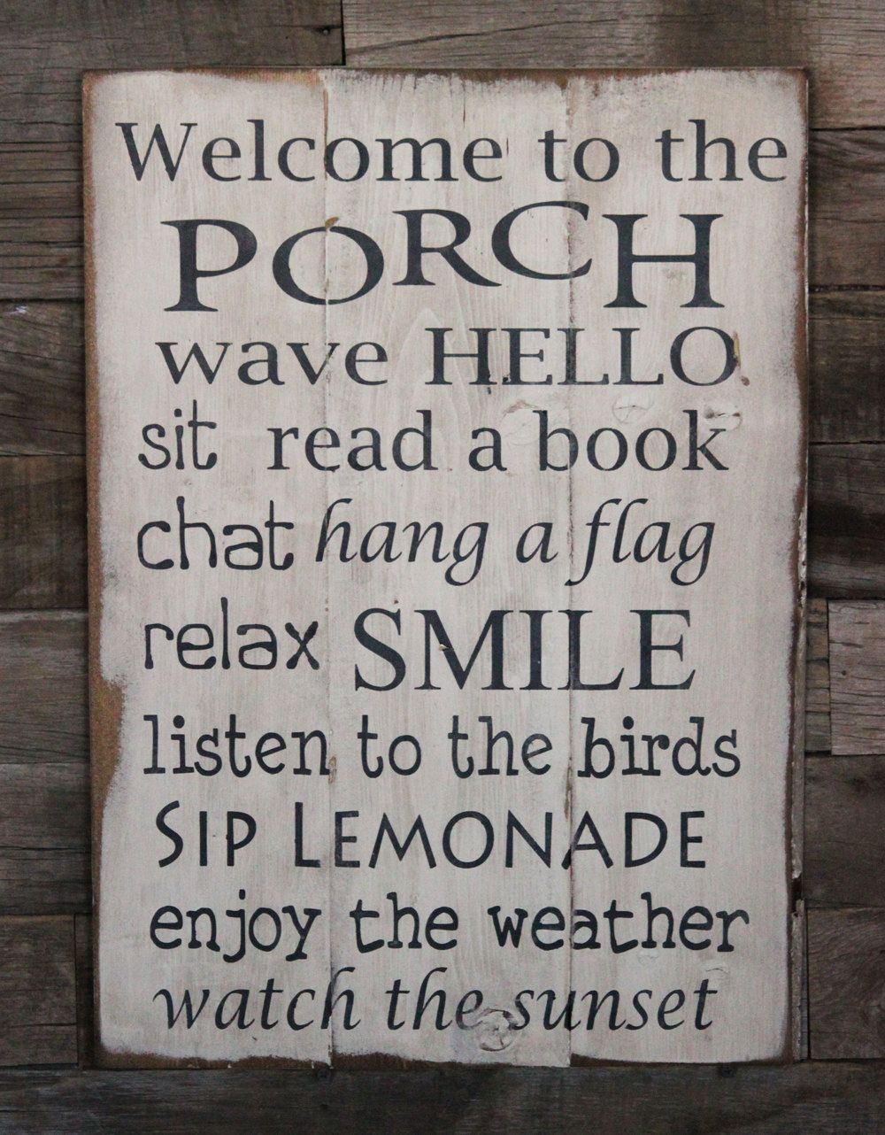 Large Wood Sign – Welcome to the Porch