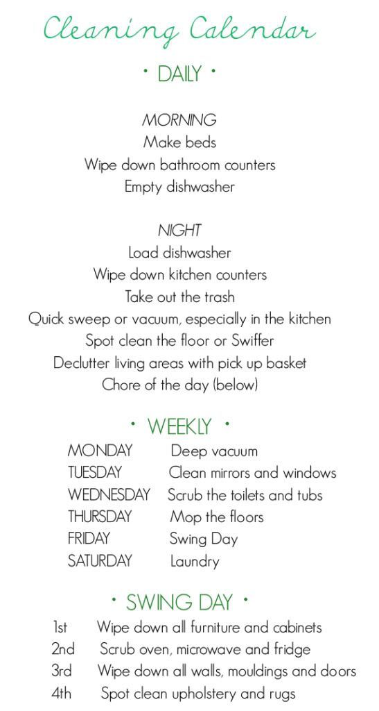 Love the chore list, but I like to add a daily or every other day laundry load t